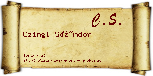 Czingl Sándor névjegykártya