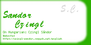 sandor czingl business card